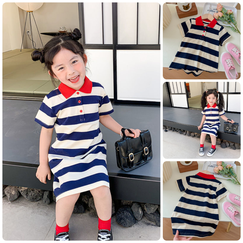 ATG25 Size 90-130 (9-27kg) Váy đầm bé gái (Đầm thun 100% cotton) Thời trang trẻ Em hàng quảng châu