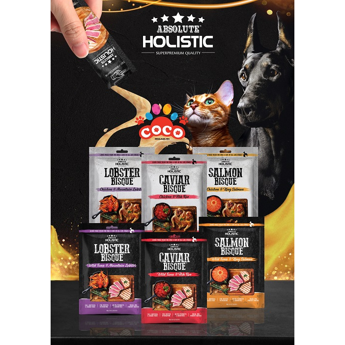 Súp Thưởng Cho Chó Mèo Absolute Holistic BISQUE (Túi 5 tuýp)