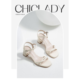 Sandal Dusto chính hãng quai dây gót vuông 7cm