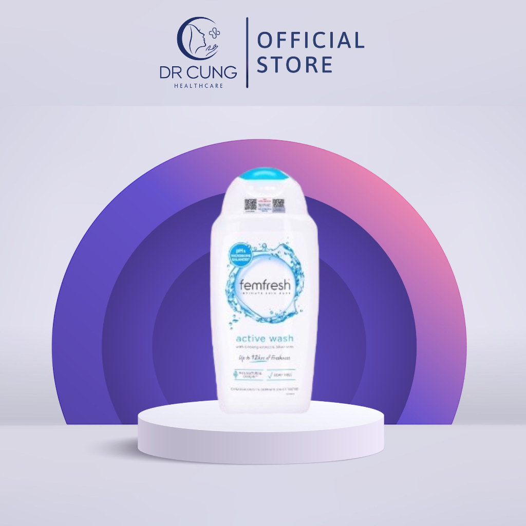 Femfresh Active Wash (Xanh Dương) - Dung Dịch Vệ Sinh Nam, Nữ, Dưỡng Ẩm, Dịu Da (Chai 250ml) [Chính Hãng UK]