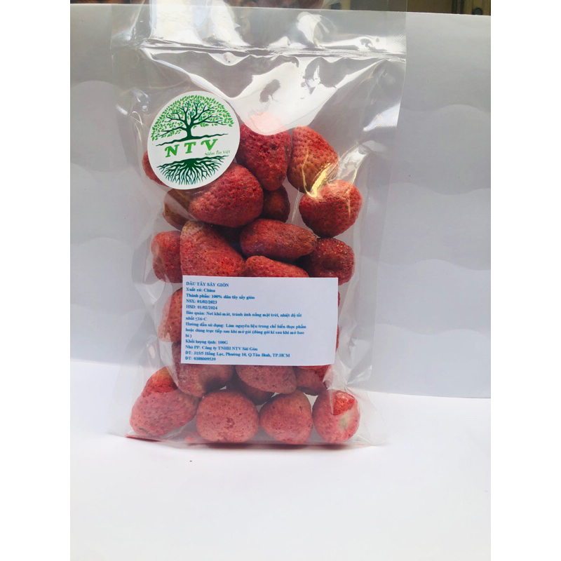 Dâu tây sấy giòn nguyên trái -50gram