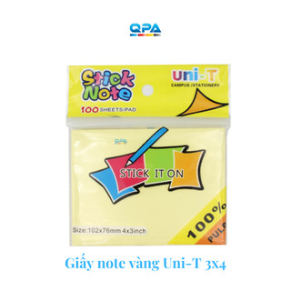 Giấy note vàng Uni - T xấp 100 tờ đủ size