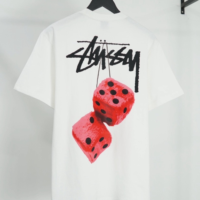 Áo thun, áo phông Nam Nũ Stussy Súc Sắc 100%cotton phong cách Hnaf Quốc