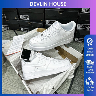 Giày air force 1 full white, sneaker cổ thấp nam nữ bản full trắng