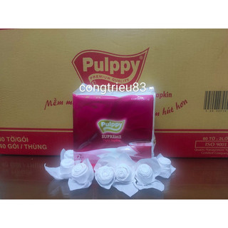 40 goi khăn ăn pulppy vuông đỏ