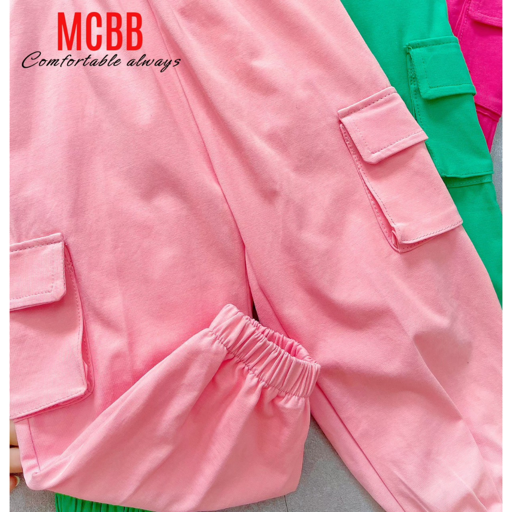 MCBB 9-24Kg 100% Cotton Đồ Bộ Bé Gái Áo Ba Lỗ Bé Gái Áo Hoodie Có Nón Quần Jogger Dài Túi Hộp Sát Nách Quần Áo Trẻ Em Nữ