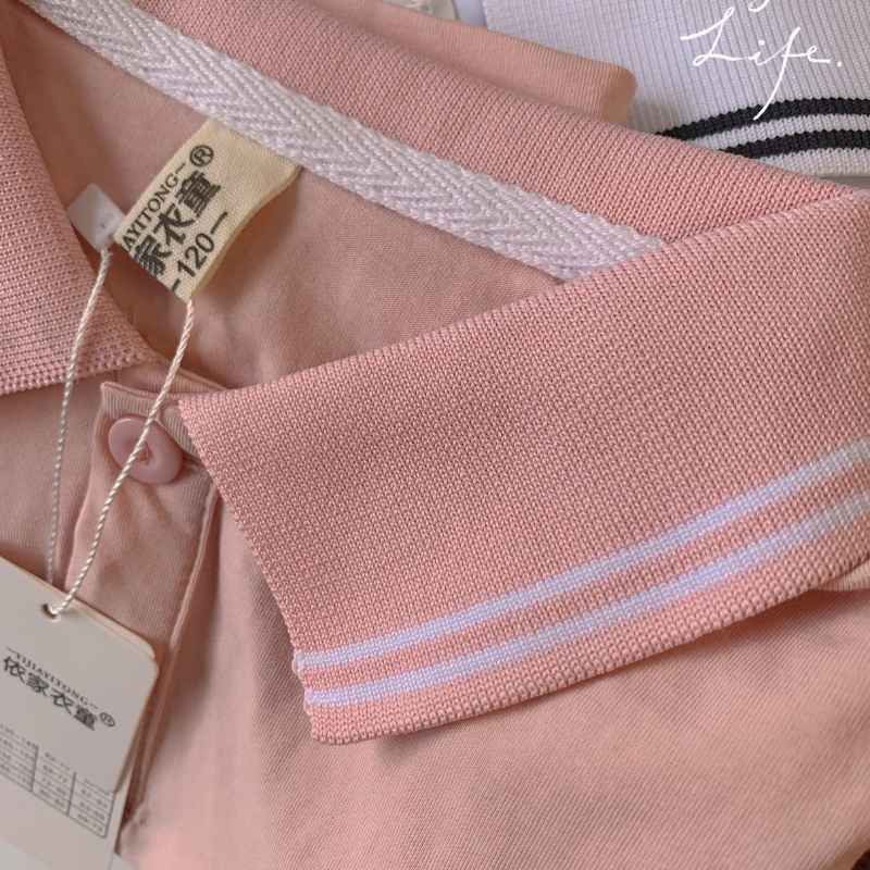 Váy Polo Cho Bé Gái Đi Học 8kg - 23kg, Váy có cổ cho bé Cotton Siêu Mát Lạnh Họa Tiết Thêu Cỏ Viền Trơn Mã 2