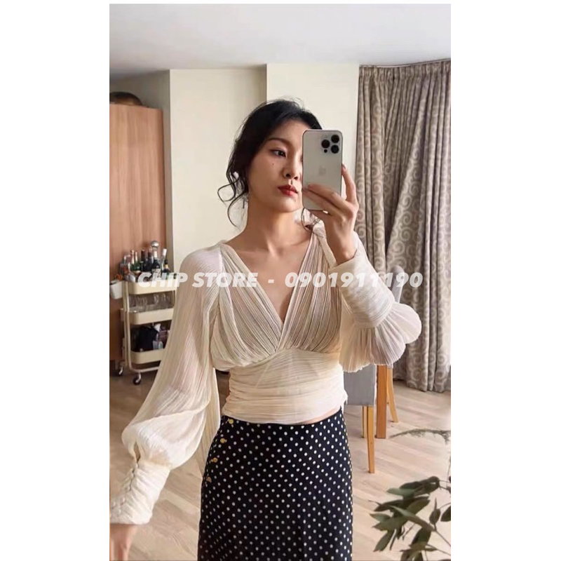 ÁO XẾP LY BÈO ZARA XUẤT DƯ XỊN TIỂU THƯ SANG CHẢNH