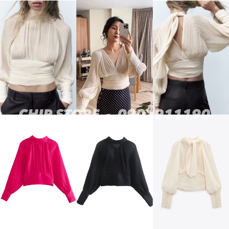 ÁO XẾP LY BÈO ZARA XUẤT DƯ XỊN TIỂU THƯ SANG CHẢNH