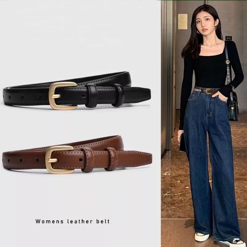 Thắt lưng da khóa kim loại đơn giản phong cách Hàn Quốc cho nữ AĐ03