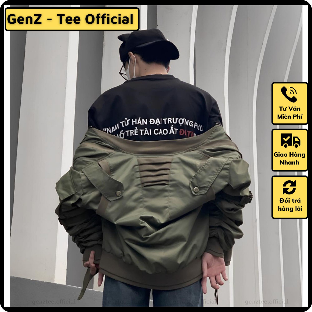 Áo thu Nam Tử Hán Đại Trượng Phu, phong cách trẻ trung năng động form rộng nam nữ đủ size