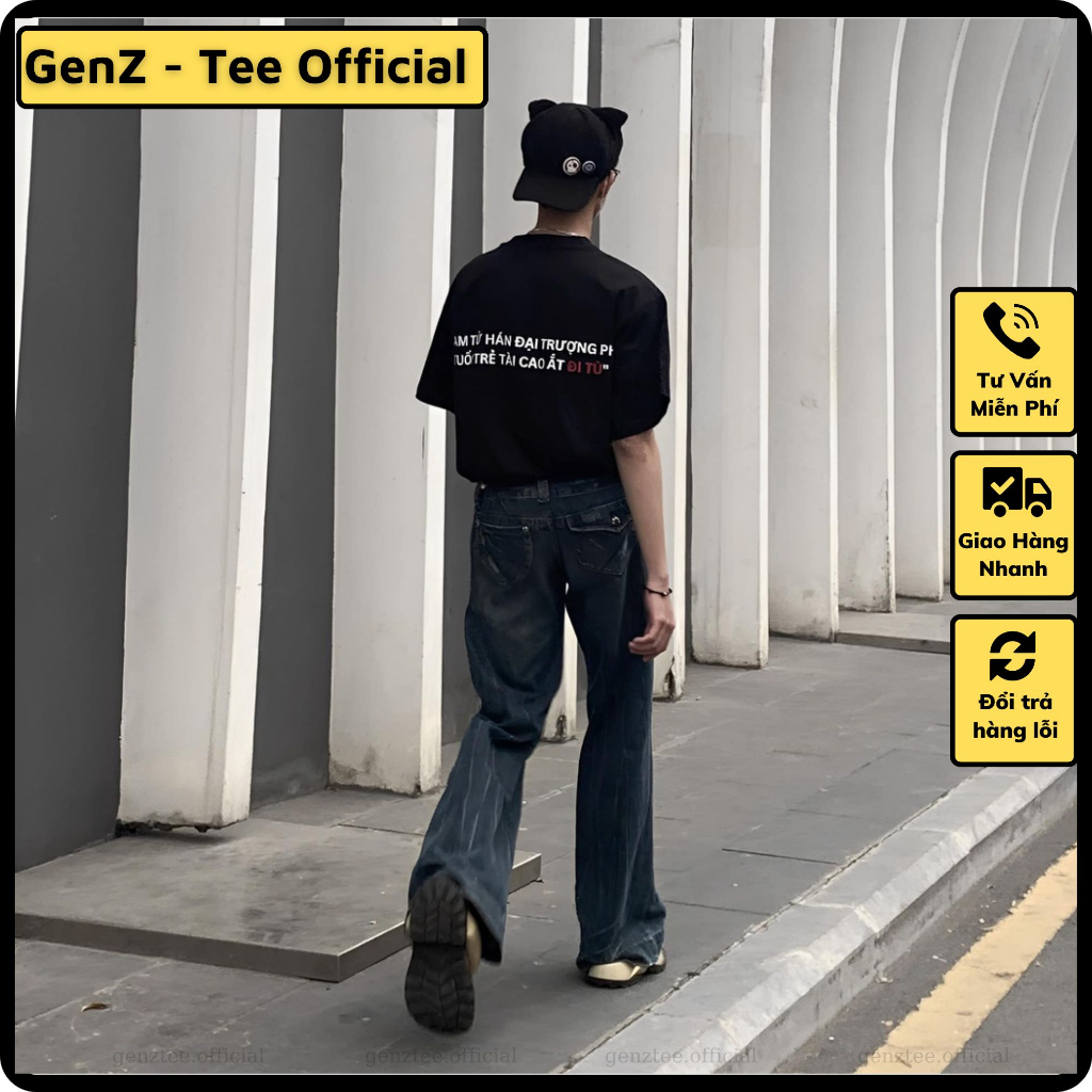 Áo thu Nam Tử Hán Đại Trượng Phu, phong cách trẻ trung năng động form rộng nam nữ đủ size