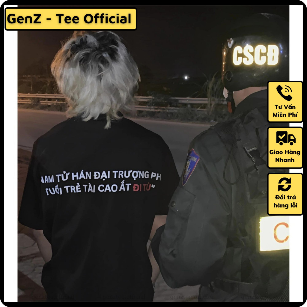 Áo thu Nam Tử Hán Đại Trượng Phu, phong cách trẻ trung năng động form rộng nam nữ đủ size