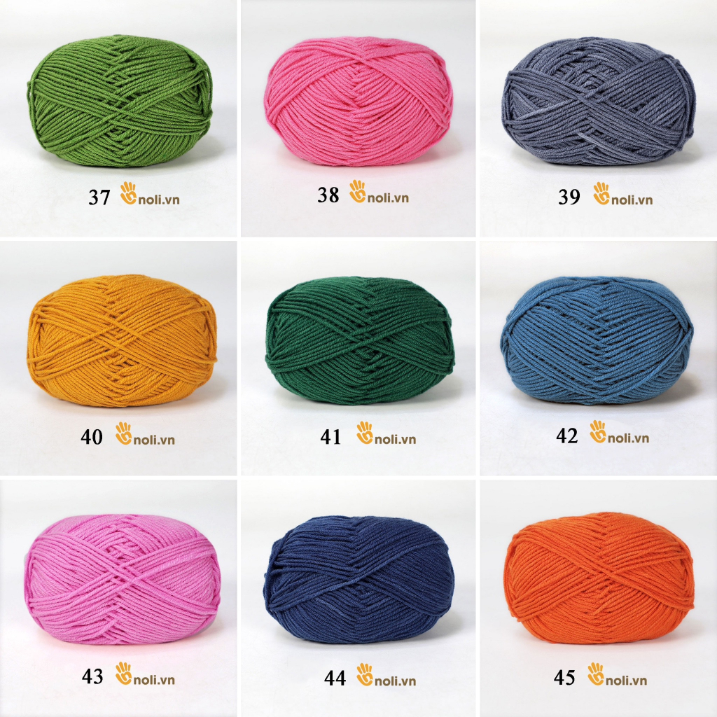Len milk cotton 50g - len đan móc khăn, áo, thú bông, túi xách, đồ trang trí (Mã 01 đến 50)