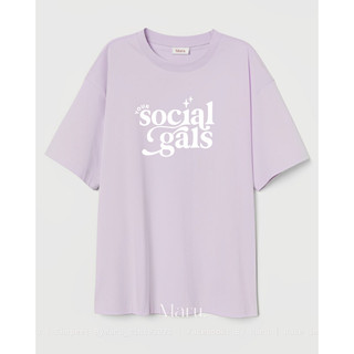 Áo thun By Maru Social Gals tím cotton 100%