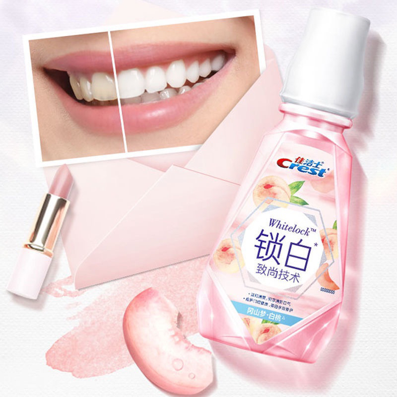 NƯỚC SÚC MIỆNG CREST HƯƠNG TRÁI ĐÀO NGỌT NGÀO, KHỬ MÙI,NGĂN MẢNG BÁM 250ml