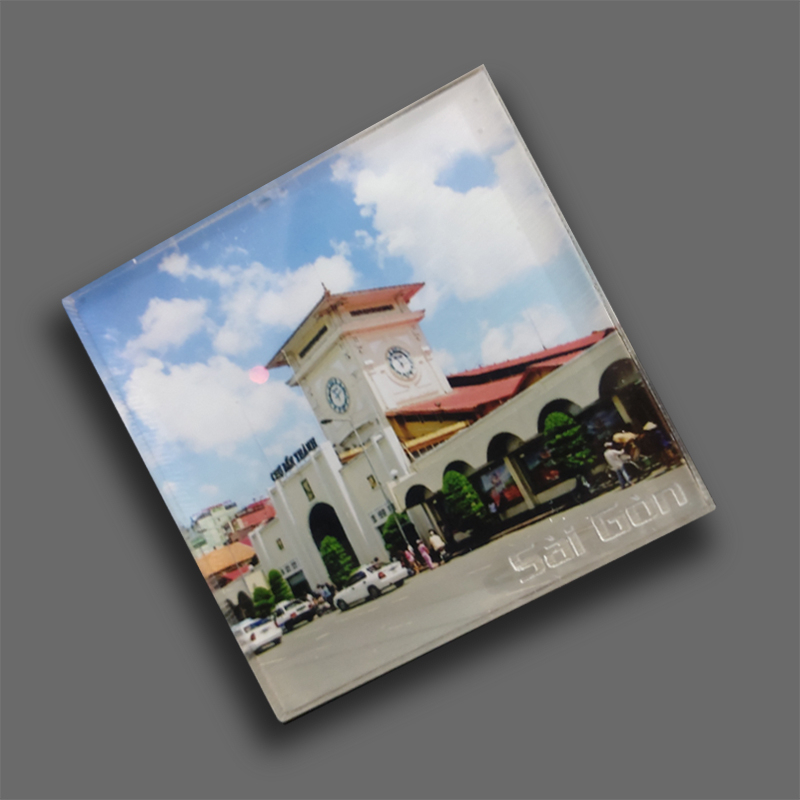 Nam châm tủ lạnh bằng nhựa trong suốt hình Sài Gòn -Việt Nam