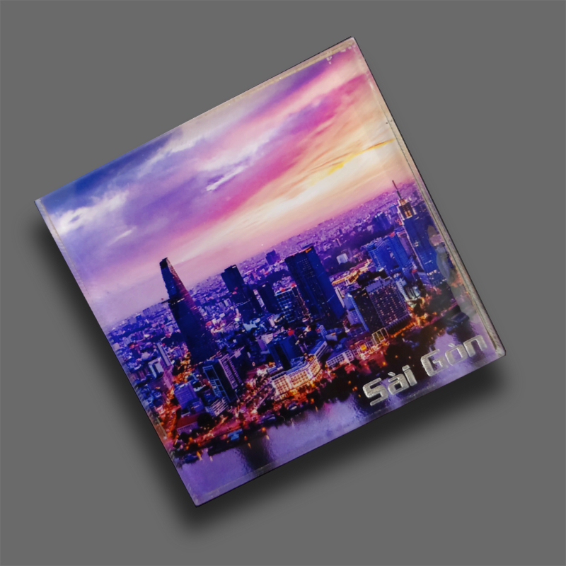 Nam châm tủ lạnh bằng nhựa trong suốt hình Sài Gòn -Việt Nam