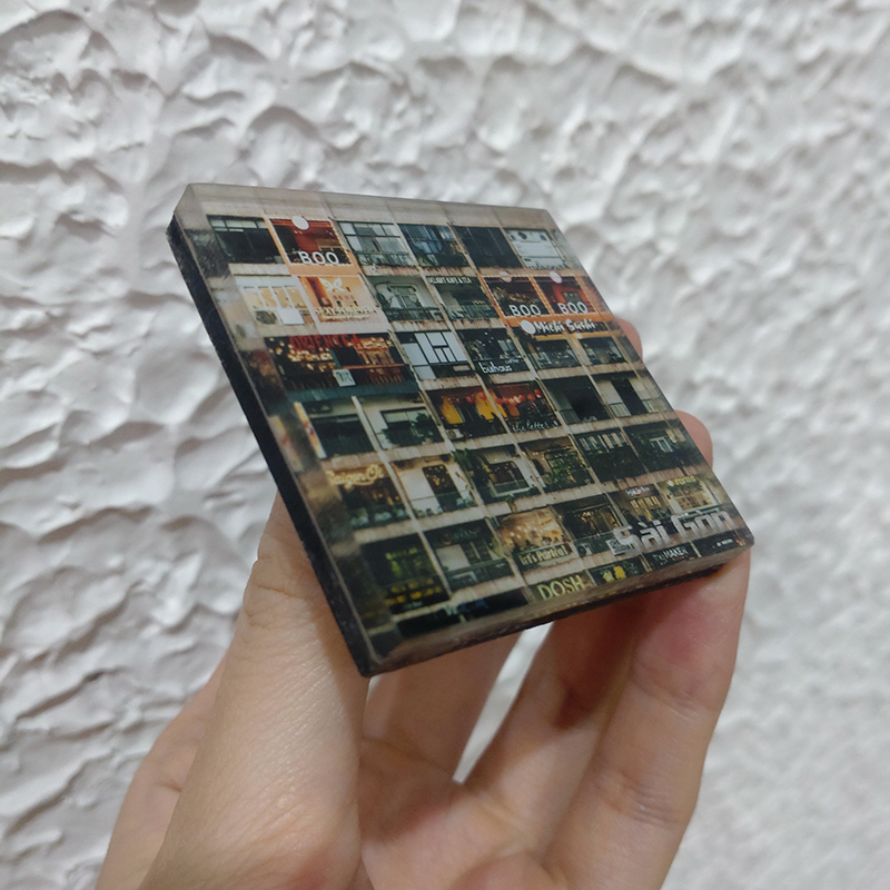 Nam châm tủ lạnh bằng nhựa trong suốt hình Sài Gòn -Việt Nam