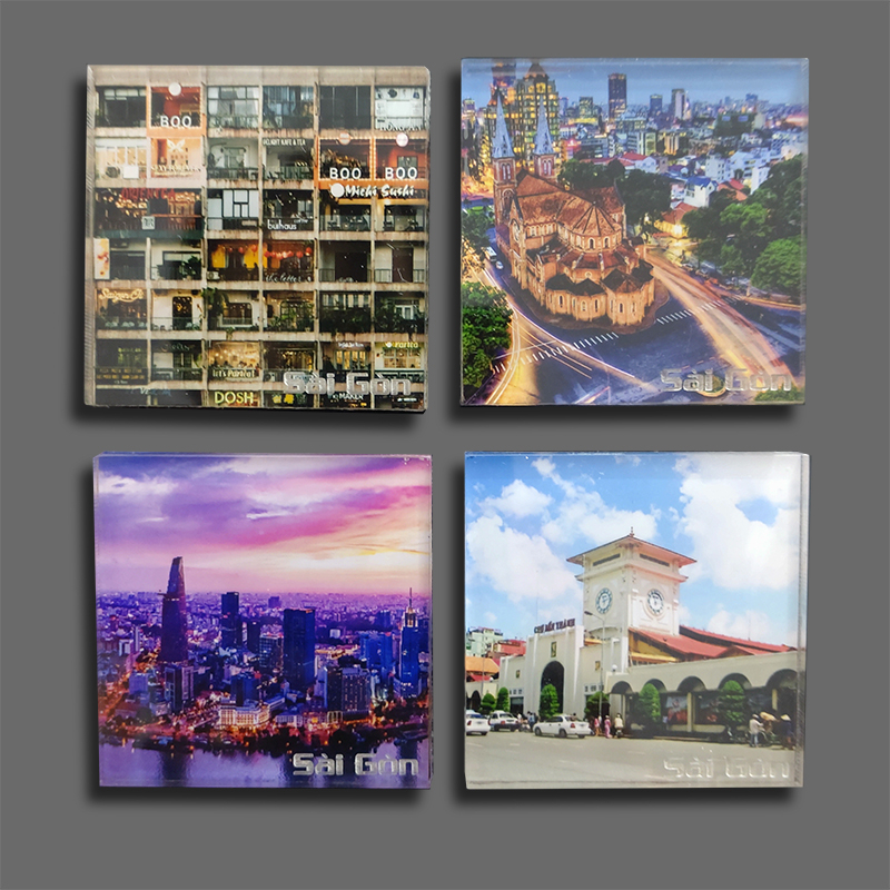 Nam châm tủ lạnh bằng nhựa trong suốt hình Sài Gòn -Việt Nam