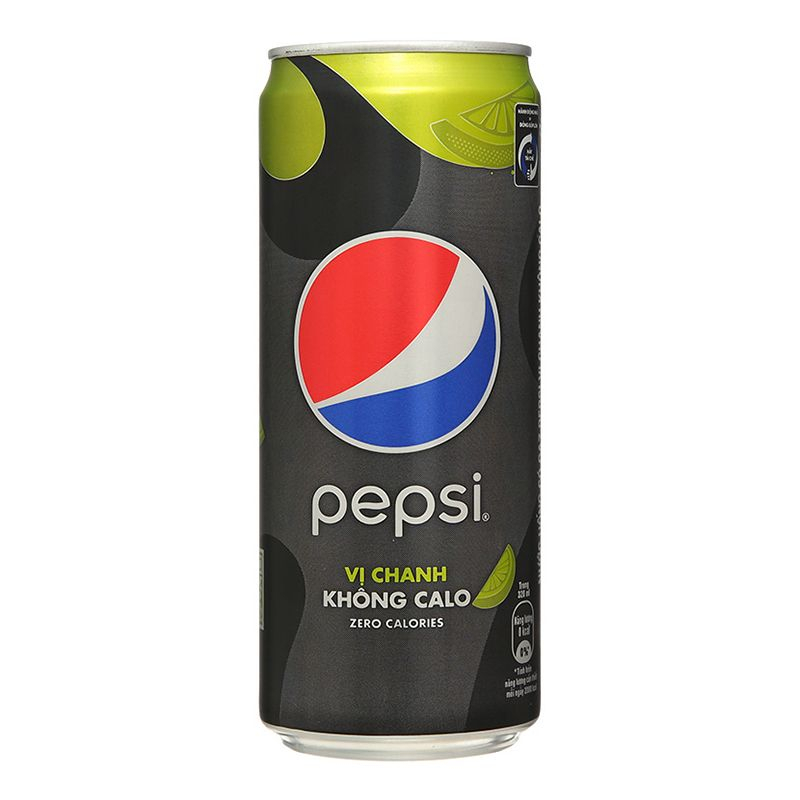 Nước Ngọt Có Gas Pepsi Vị Chanh Không Calo Lon 320ml