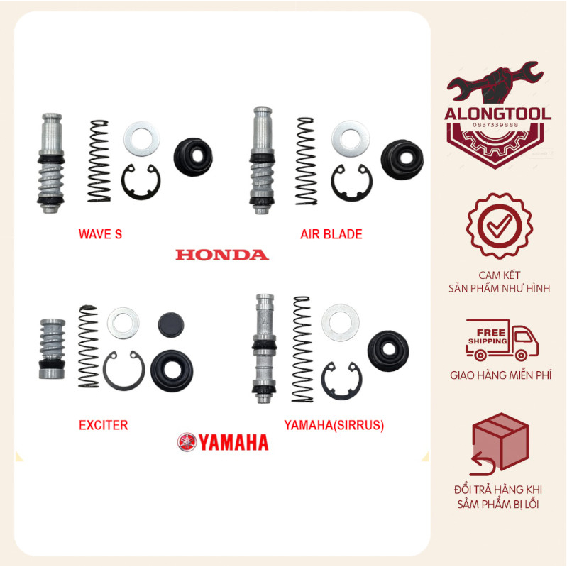 Ty Cupen - Cuppen phanh ALONGTOOL dầu Honda - Yamaha - Wave Alpha, RS, RSX, S110, Future, Sirius, Jupiter, Exciter, Novo