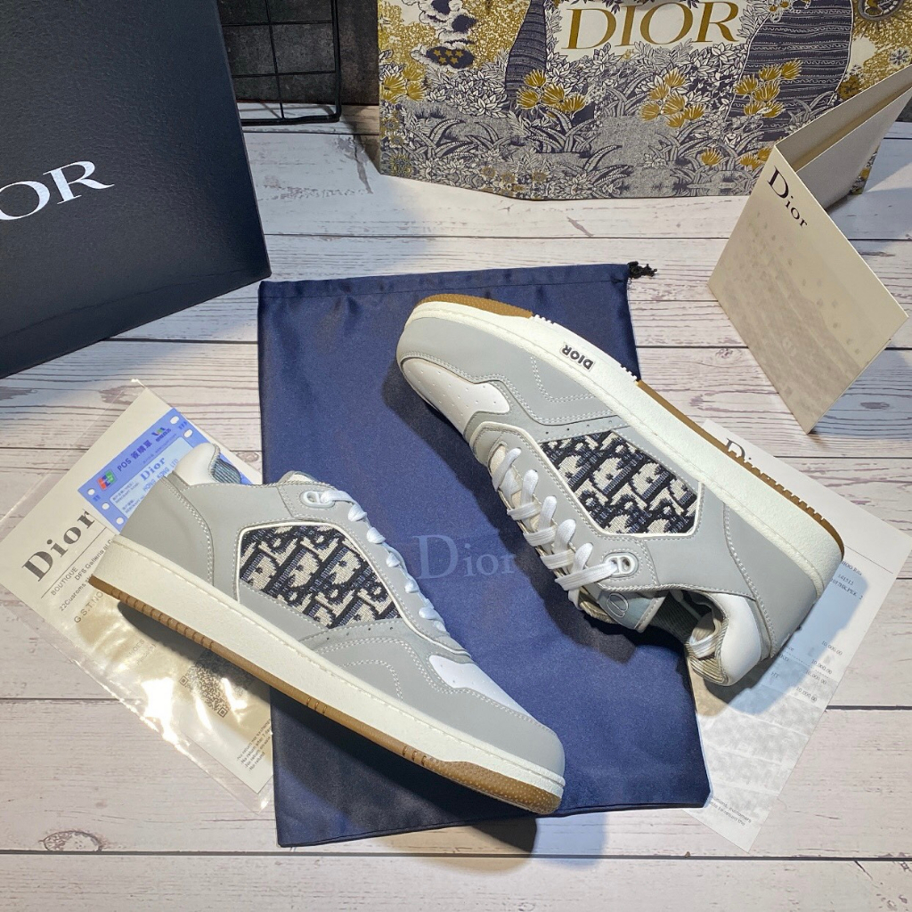 Giày Thể Thao DIOR Bằng Da Thật Thắt Dây Đế Bệt B27 bản da ĐEN hàng cao cấp nhất.