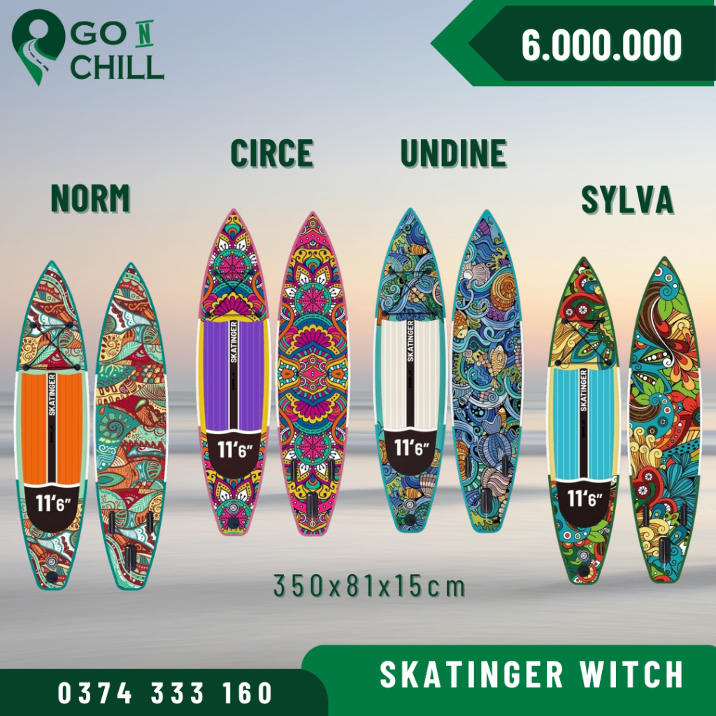 Skatinger SUP Board 11'6 - Thuyền SUP bơm hơi, ván chèo đứng họa tiết bơm hơi giá rẻ