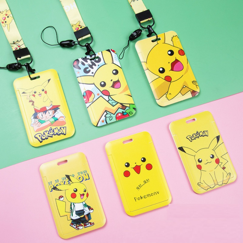 Dây đeo thẻ học sinh, sinh viên, nhân viên văn phòng kèm bảng tên họa tiết Pokemon-Pikachu CS67