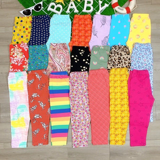 Quần legging dài bé gái sợi 100% cotton xuất mềm co giãn họa tiết xinh xắn cho bé 10-41kg