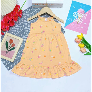 Váy Đầm Bé Gái Thun Cotton Xuất Co Giãn Mềm Mát Họa Tiết Xinh Cho Bé 10-25kg