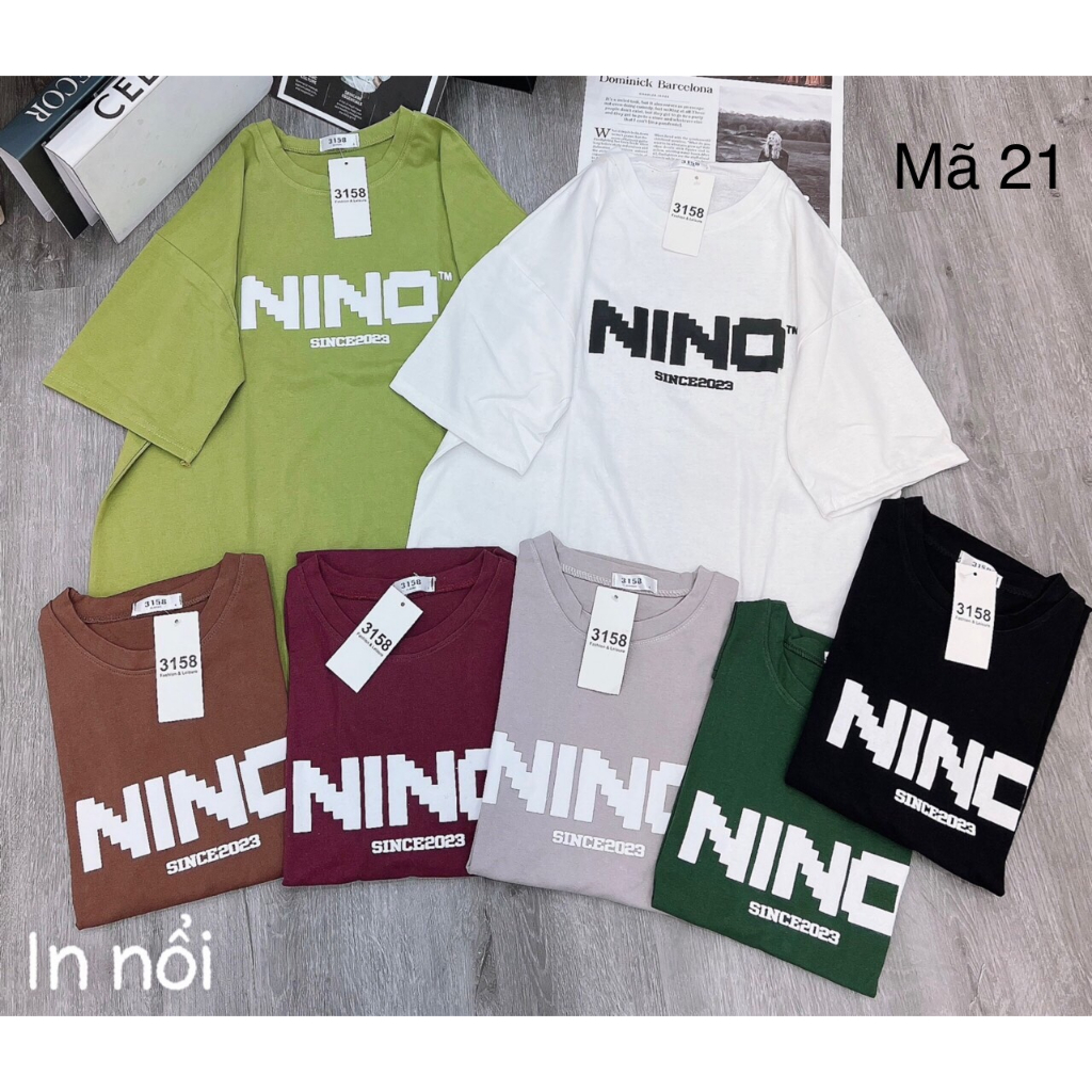 Áo thun 3158  Cotton Khô NINO mịn mát, áo phông nam nữ Free size