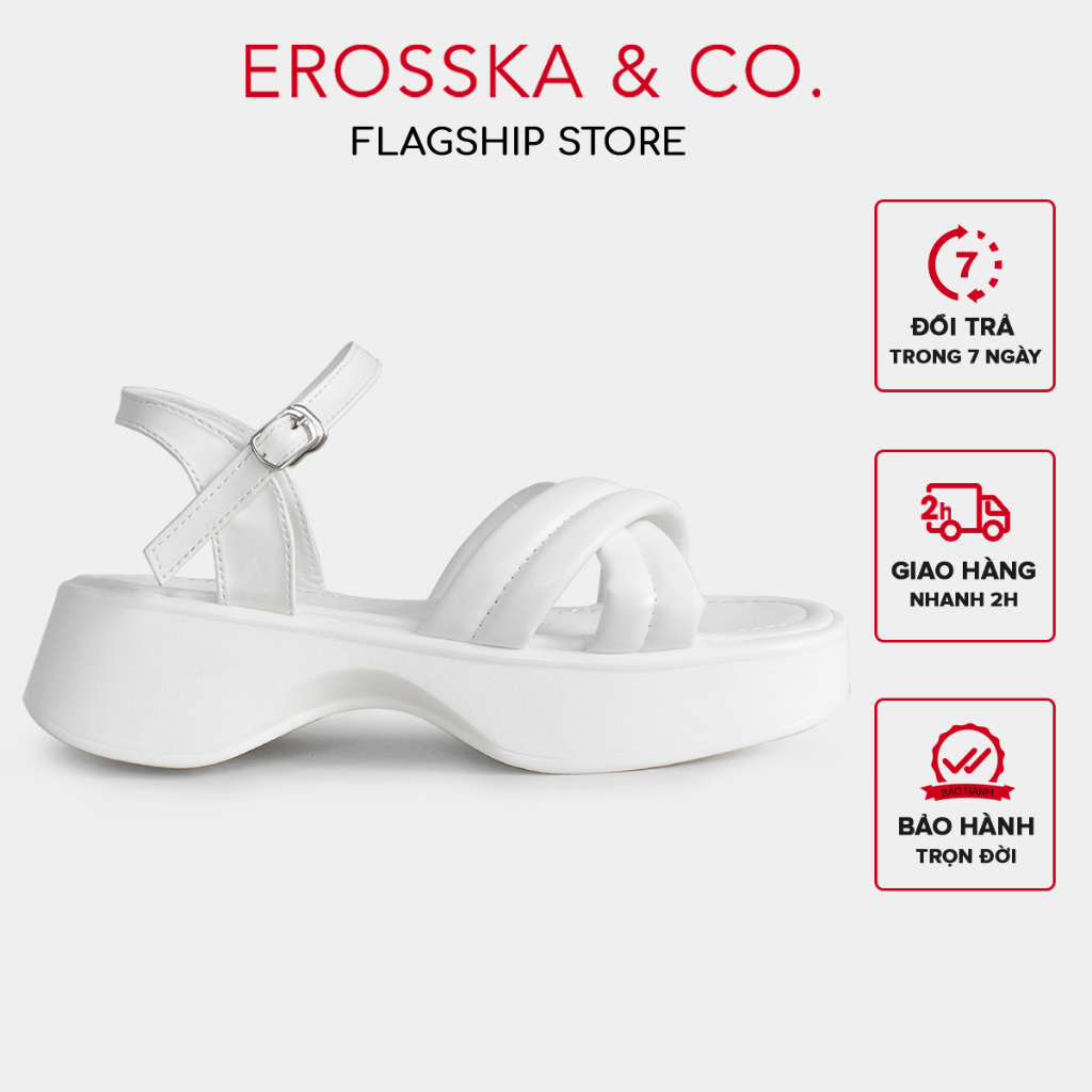 Erosska - Sandal Nữ Đế Xuồng Quai Chéo Dây Mảnh Cao Cấp Cao 3Cm Màu Đen - Sb012