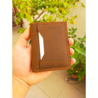Ví đựng thẻ có nút hít đồ da thủ công