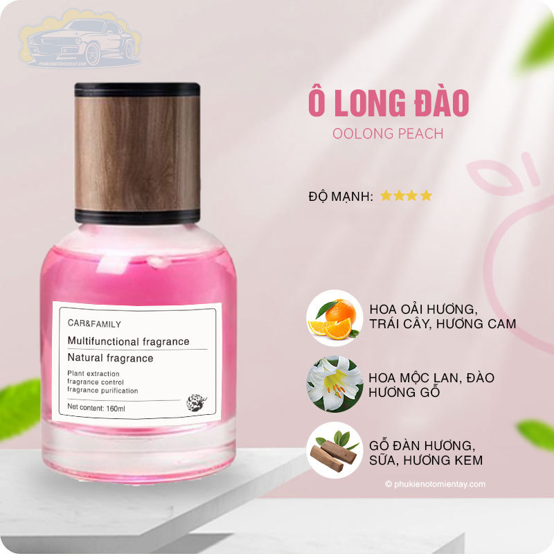 Nước Hoa Ô Tô Cao Cấp, Chuyên Dùng Cho Xe Hơi, Khử Mùi Trang Trí Ô tô Chai Lớn 160ml,  4 Mùi Hương 4