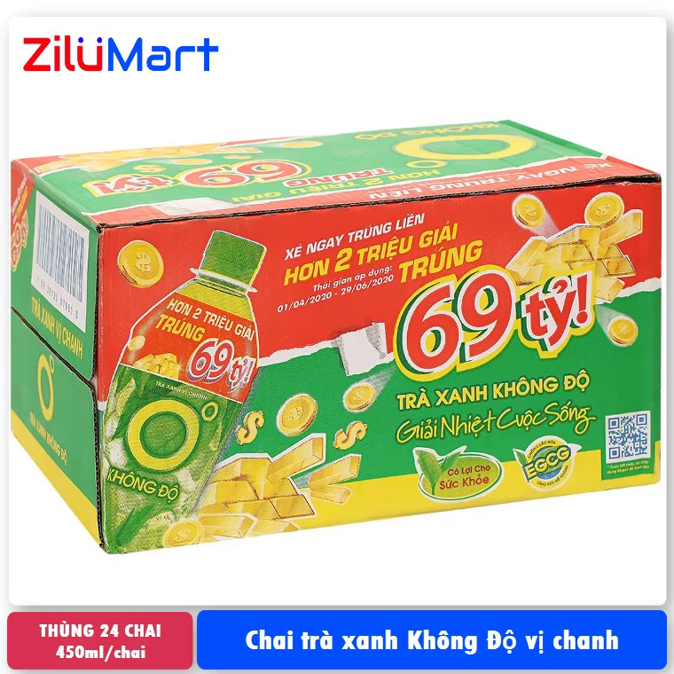 Nước trà xanh Không Độ  loại 455ml