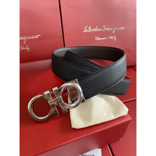 Thắt lưng dây nịt nam mặt trắng khóa bấm lỗ full box