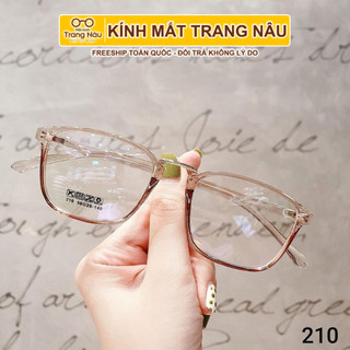 Gọng kính cận vuông nam nữ chất liệu nhựa dẻo phụ kiện thời trang 210