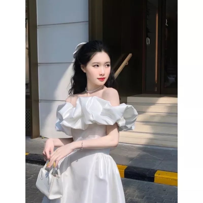 💋Váy xòe tafta trễ vai bèo sang chảnh ❤️❤️