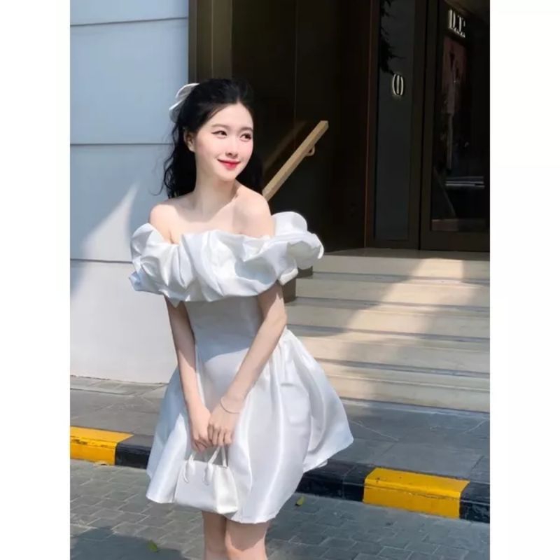 💋Váy xòe tafta trễ vai bèo sang chảnh ❤️❤️