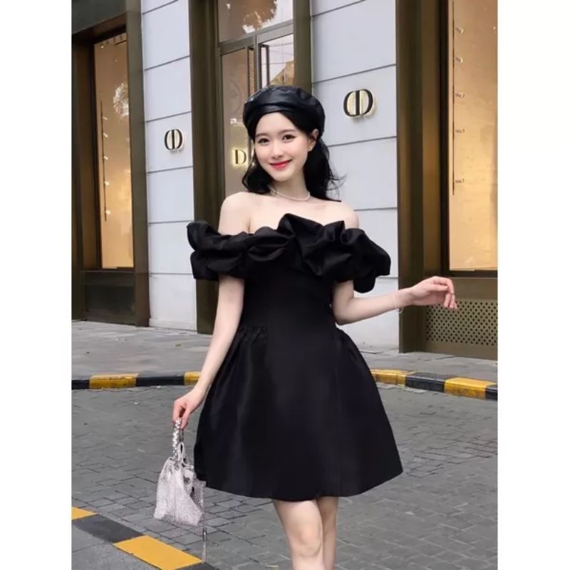 💋Váy xòe tafta trễ vai bèo sang chảnh ❤️❤️