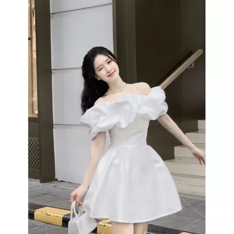 💋Váy xòe tafta trễ vai bèo sang chảnh ❤️❤️