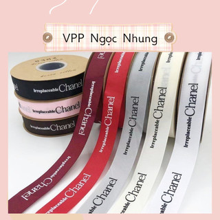 Dây ruy băng băng gân chữ ❤️Chanel❤️ 2.5 cm trang trí bó hoa, quà tặng