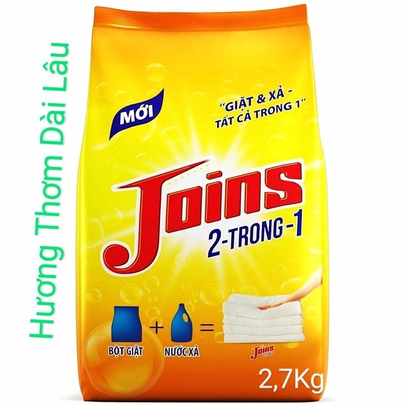 Bột giặt Joins 2,7Kg giặt & xã 2 trong 1 Hương Thơm Dịu Nhẹ (DATE MỚI)