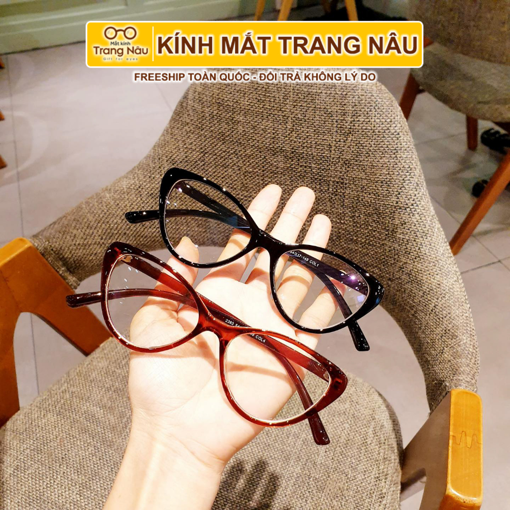 Gọng Kính Cận Mắt Mèo Thời Trang 2383 (Tặng hộp khăn lau kính)