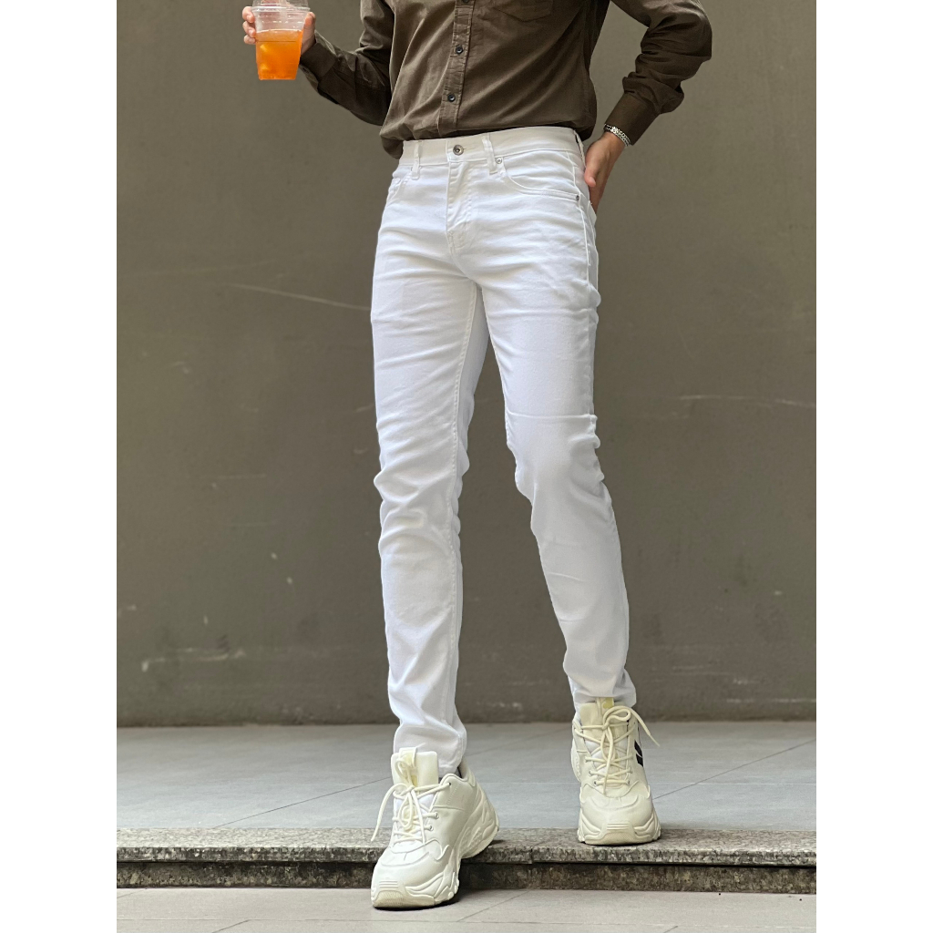 QUẦN JEANS TRẮNG TINH KHÔI CO DÃN SLIMFIT ZARA