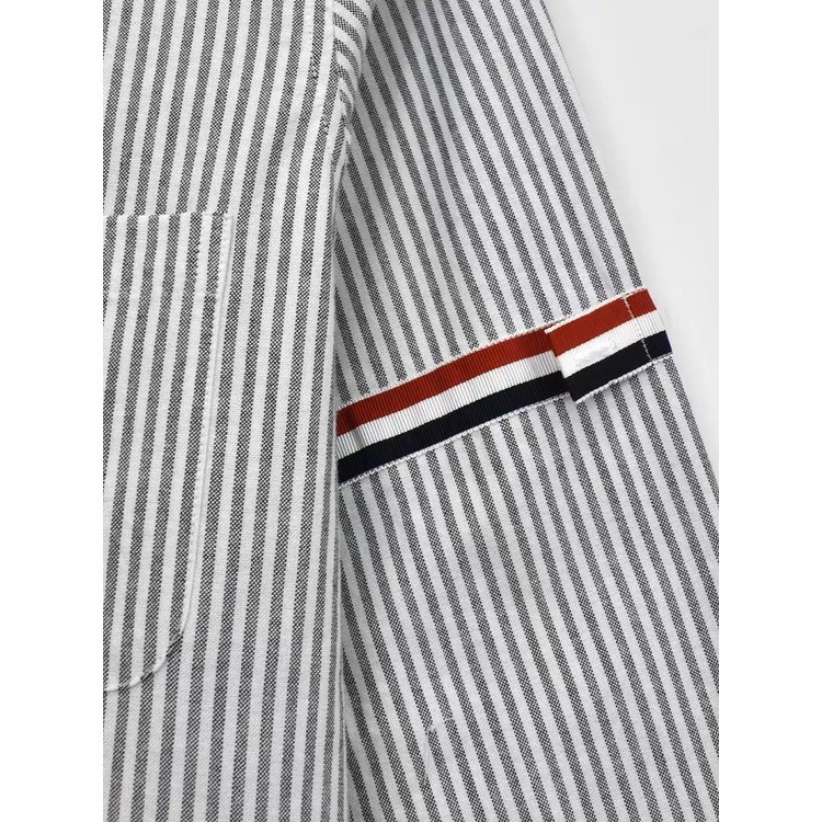 Áo sơ mi Jun Shop kẻ xám dài tay | BigBuy360 - bigbuy360.vn