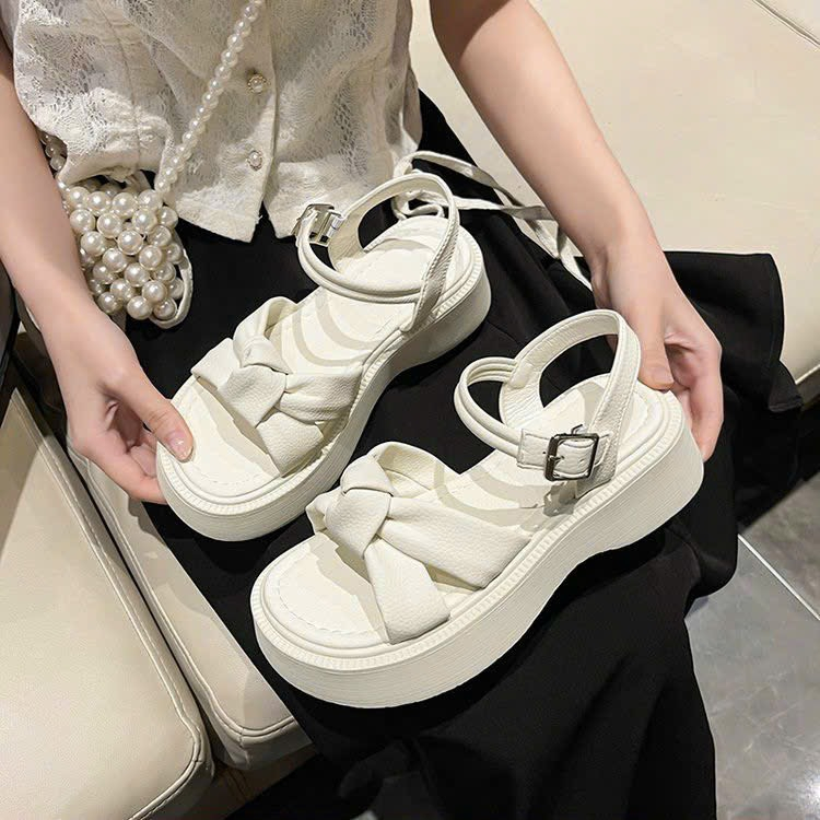 Sandal nữ, dép nữ quai thắt nút 4P hàng QC đế su êm chân