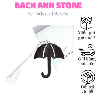 Bookmark đánh dấu sách kim loại kèm dây tua - chiếc ô
