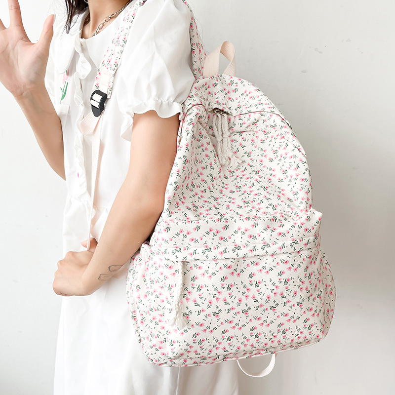 Balo Vải Nữ Hoa Nhí Dễ Thương Thời Trang KAYLEE KT 40x31x13cm BLV04